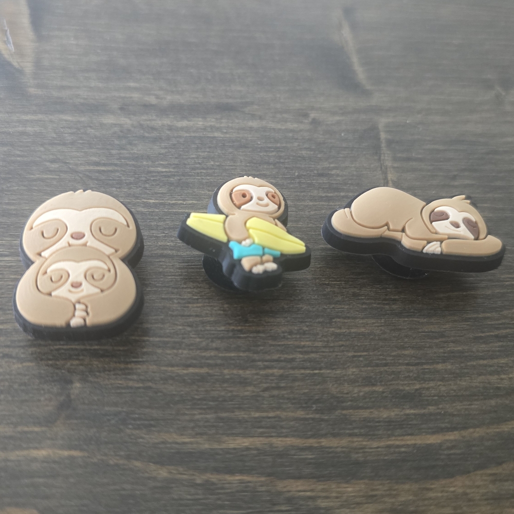 Sloth-Themed Jibbitz x3
